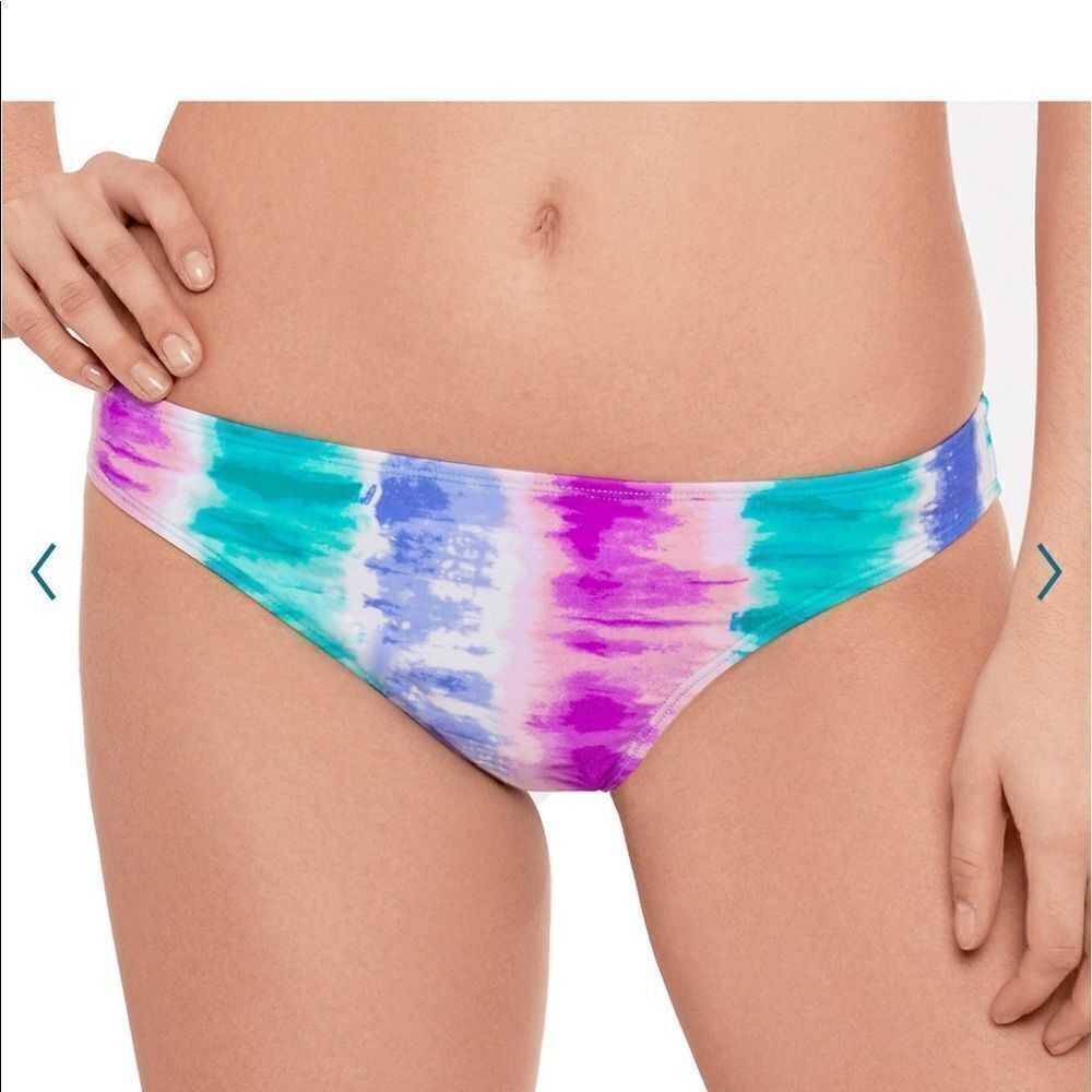 SO medium tie-dye cinch butt cheeky bikini juniors swim bottoms